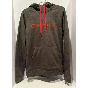 O’Neill Hoodie Men’s M  Long Sleeve Gray Red Hooded Pullover
